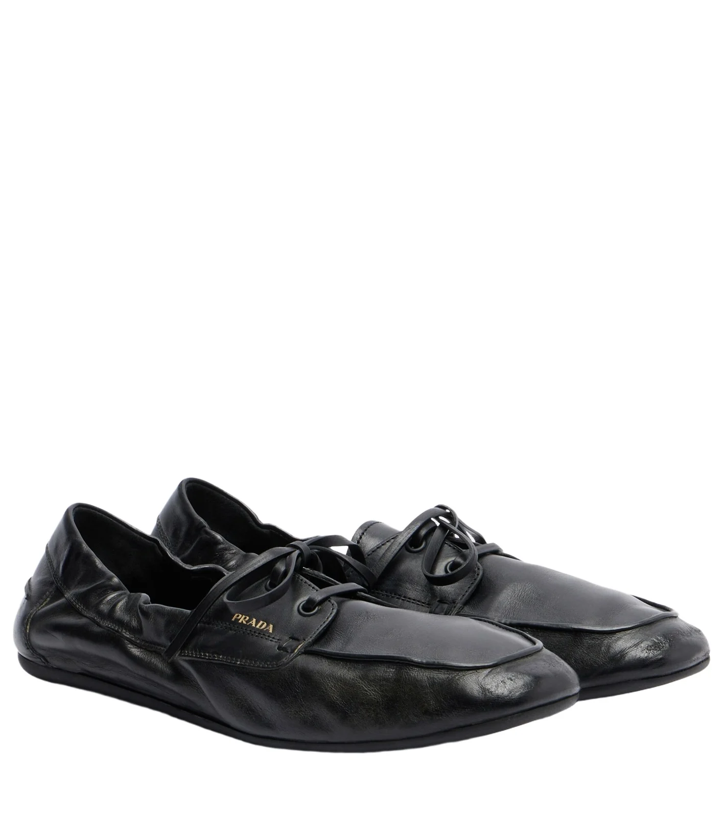 Prada Shuffle leather boat shoes
