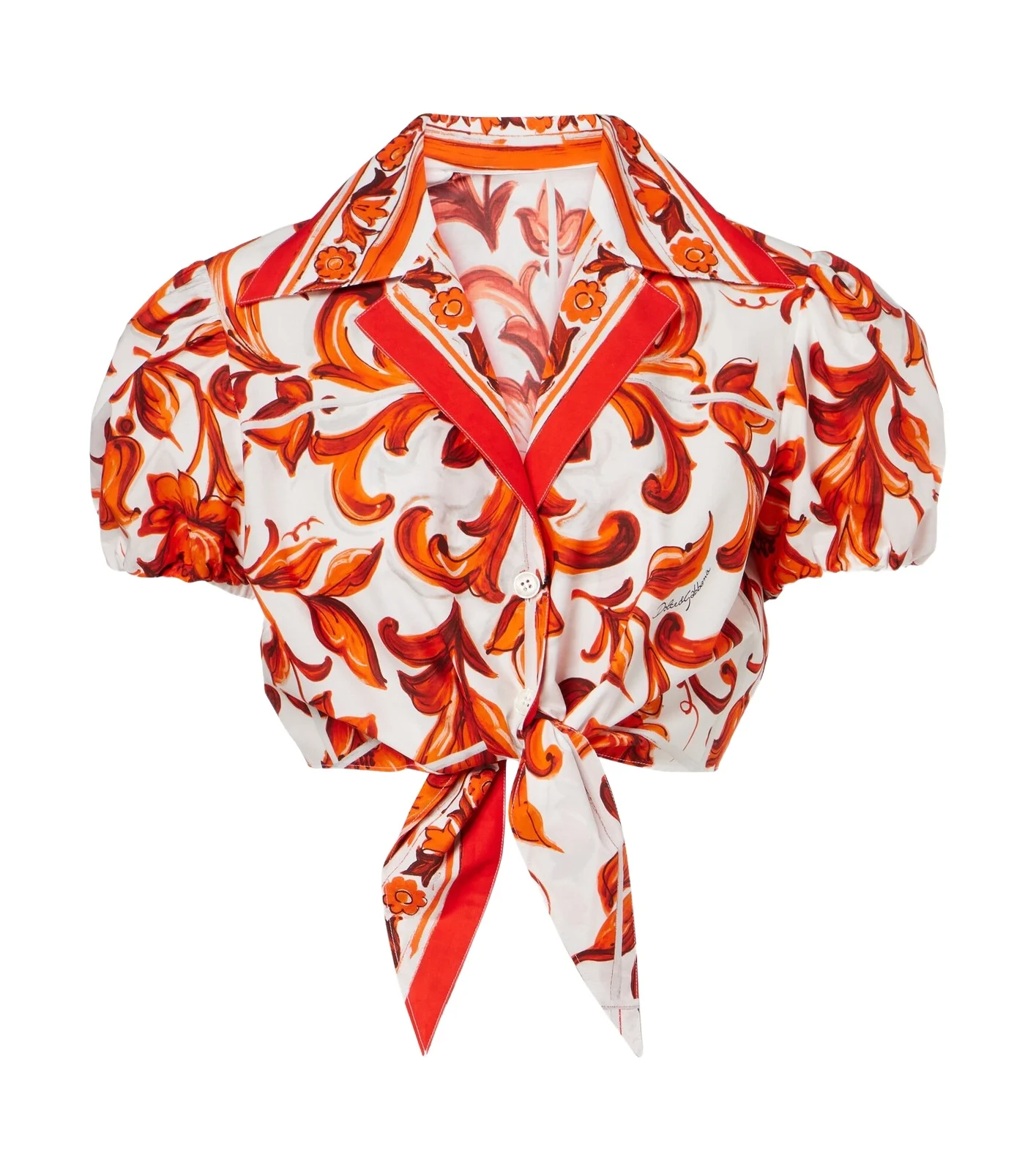 Majolica cropped cotton poplin blouse Majolica cropped cotton poplin blouse