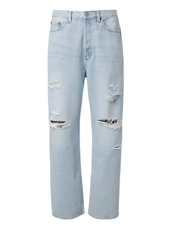 Frame Baggy distressed wide-leg jeans