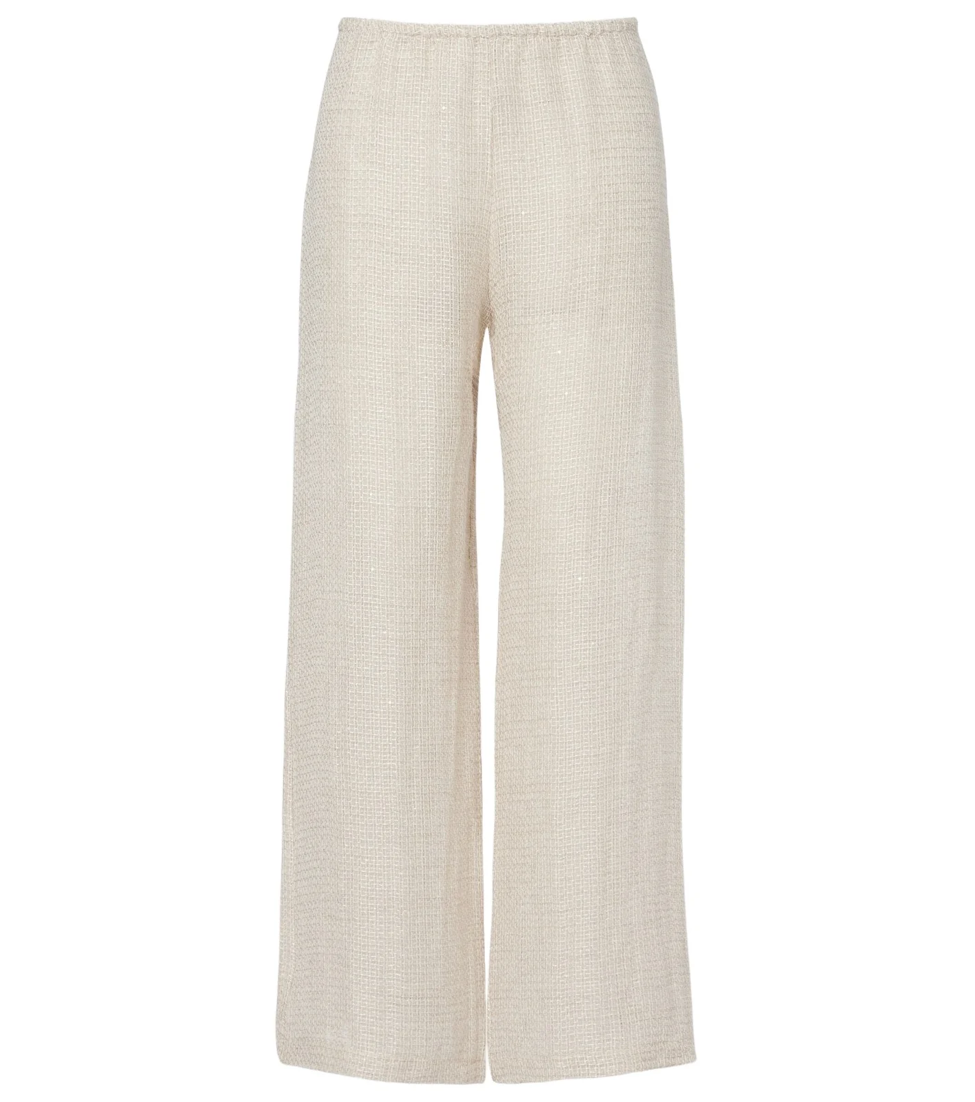 LESET Stella sequined linen-blend wide-leg pants