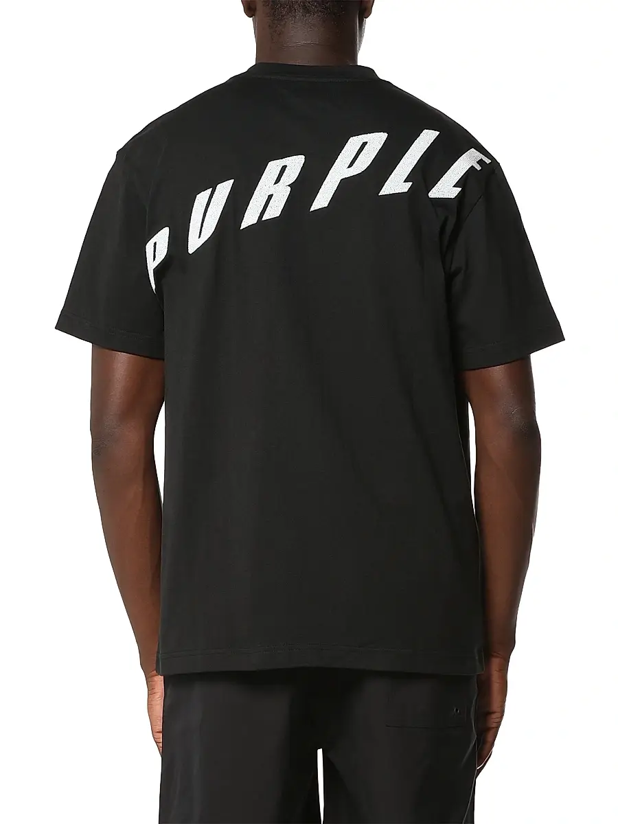 Purple Brand Men's Logo Cotton Jersey Crewneck T-Shirt | Thumbnail 2 Purple Brand Men's Logo Cotton Jersey Crewneck T-Shirt | Thumbnail 2