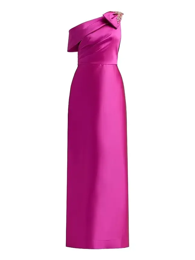 Women's Embellished One-Shoulder Mikado Gown Women's Embellished One-Shoulder Mikado Gown