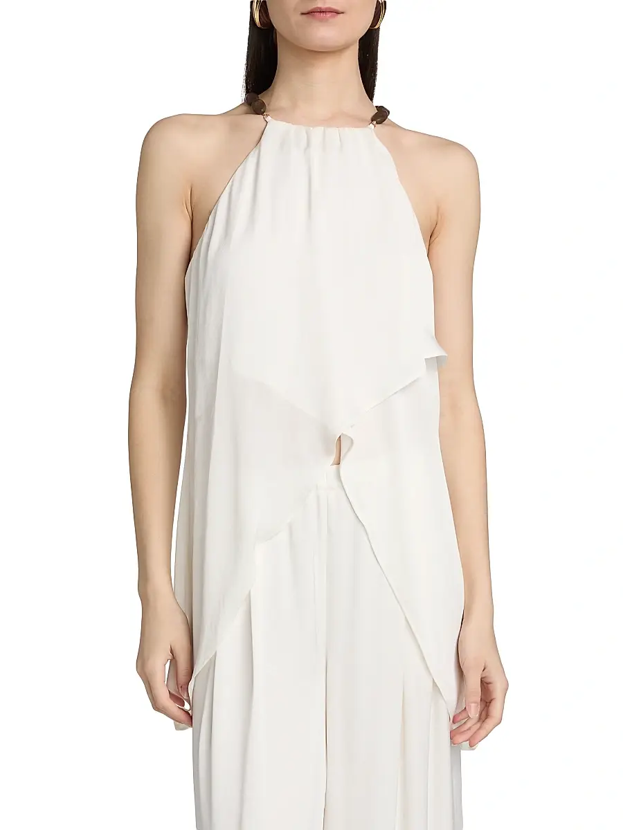 Ramy Brook Women's Ayla Beaded Halterneck Handkerchief Top | Thumbnail 3 Ramy Brook Women's Ayla Beaded Halterneck Handkerchief Top | Thumbnail 3