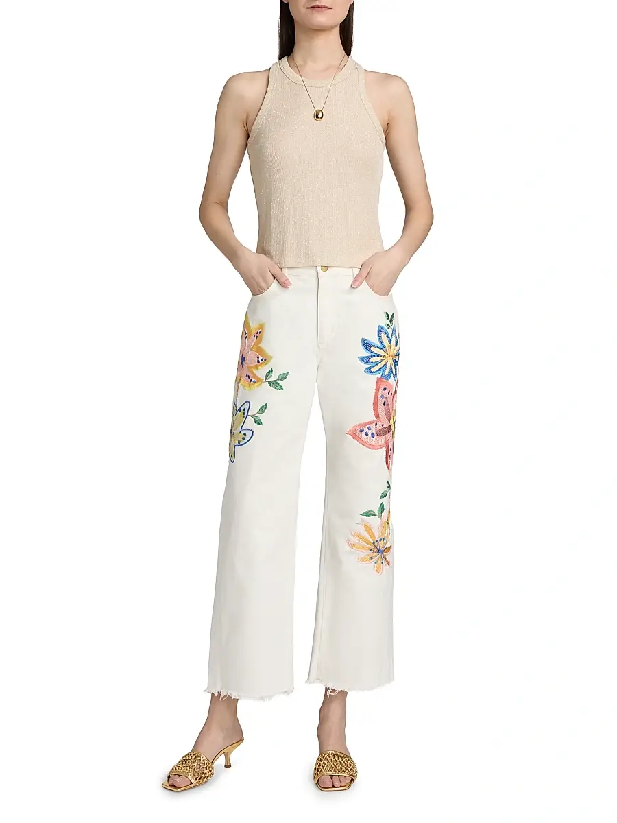 Ramy Brook Women's Amber Floral-Embroidered Jeans | Thumbnail 2 Ramy Brook Women's Amber Floral-Embroidered Jeans | Thumbnail 2