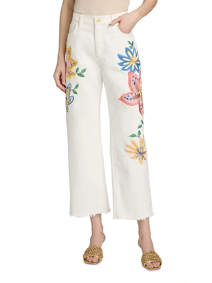 Ramy Brook Women's Amber Floral-Embroidered Jeans | Thumbnail 3 Ramy Brook Women's Amber Floral-Embroidered Jeans | Thumbnail 3