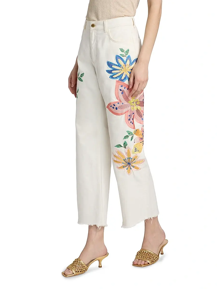 Ramy Brook Women's Amber Floral-Embroidered Jeans | Thumbnail 4 Ramy Brook Women's Amber Floral-Embroidered Jeans | Thumbnail 4
