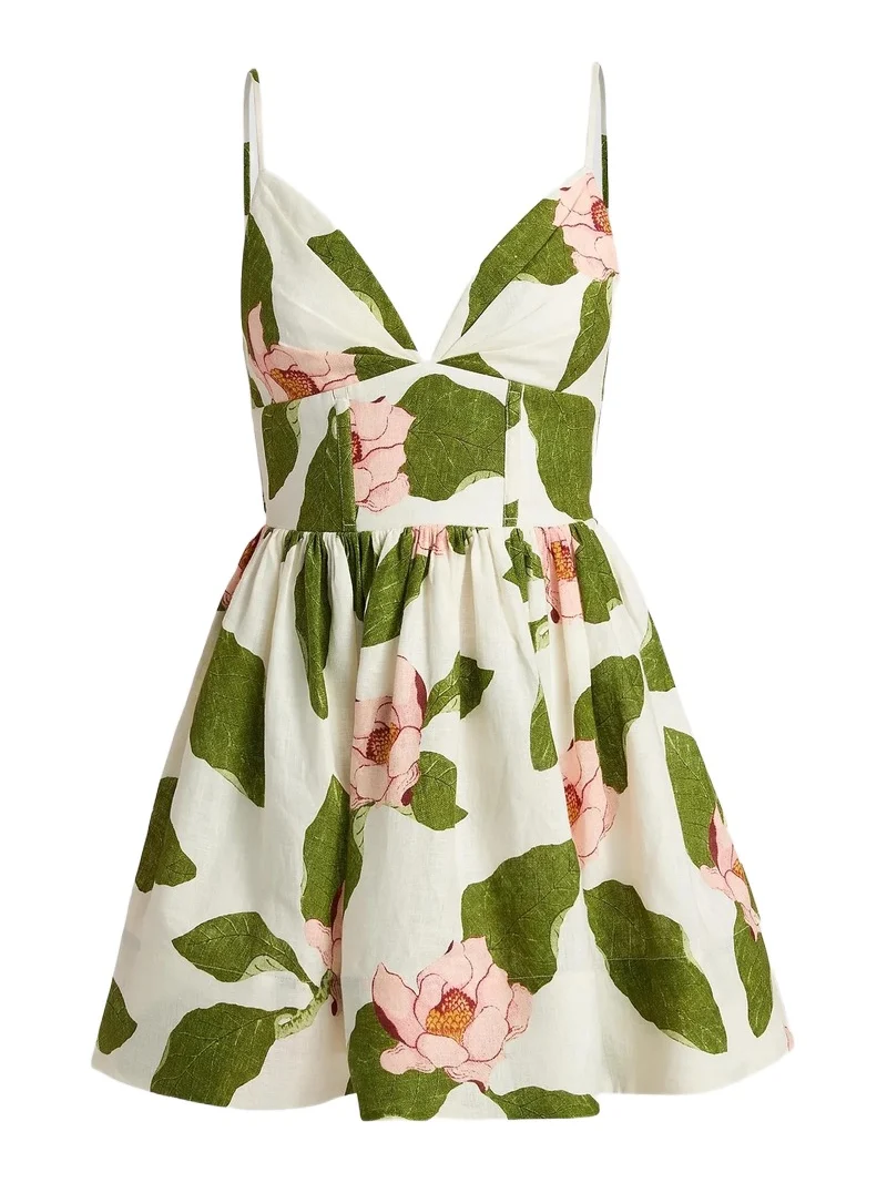 Women's Pero Floral Linen Minidress Women's Pero Floral Linen Minidress