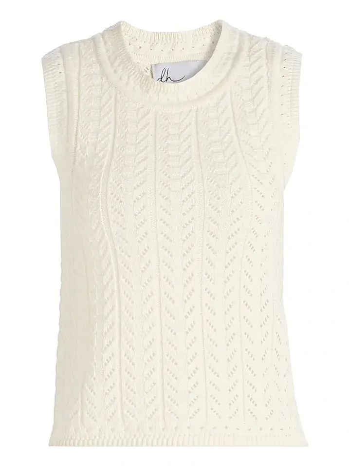 dh New York Women's Laura Open-Knit Cotton Tank
