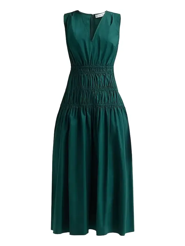 Women's Loren Smocked Poplin Midi-Dress Women's Loren Smocked Poplin Midi-Dress