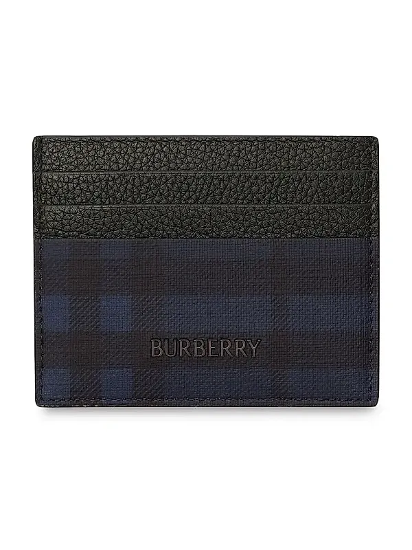 Men's City Check Coated Canvas Card Case Men's City Check Coated Canvas Card Case