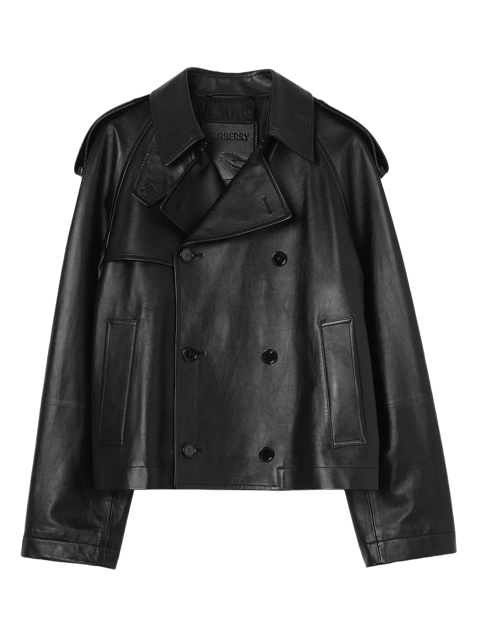 Burberry Men's Leadenham Leather Trench-Style Jacket