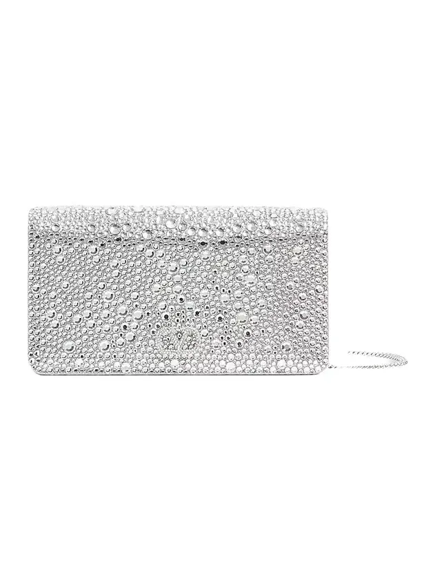 Women's VLogo Signature Mini Shoulder Bag with Sparkling Embroidery - Crystal Women's VLogo Signature Mini Shoulder Bag with Sparkling Embroidery - Crystal