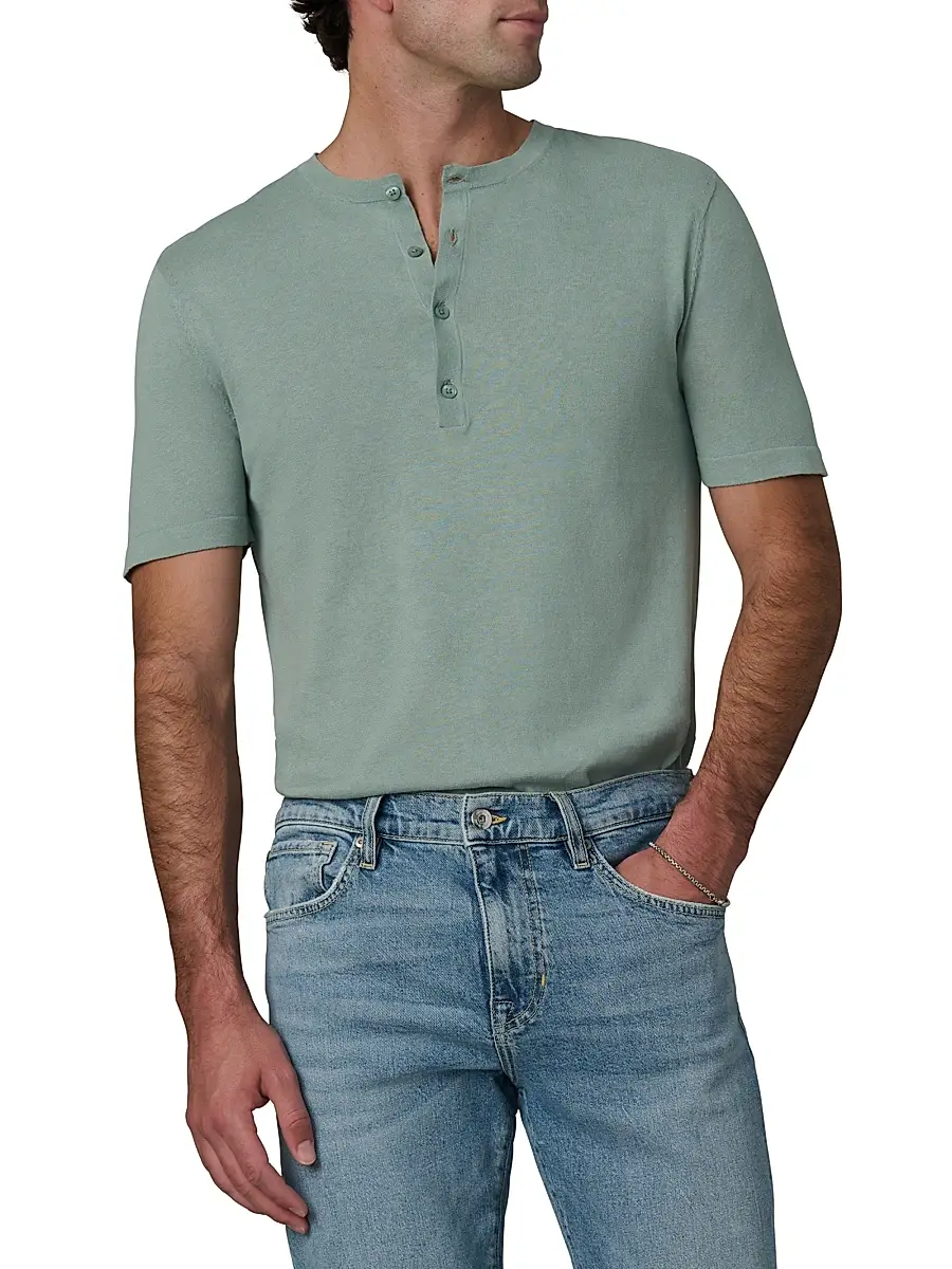 Joe's Jeans Men's Cotton-Linen Henley | Thumbnail 3 Joe's Jeans Men's Cotton-Linen Henley | Thumbnail 3