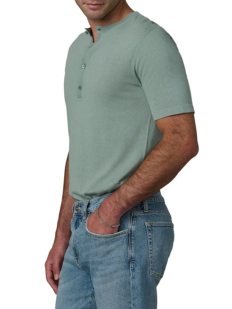 Joe's Jeans Men's Cotton-Linen Henley | Thumbnail 4 Joe's Jeans Men's Cotton-Linen Henley | Thumbnail 4