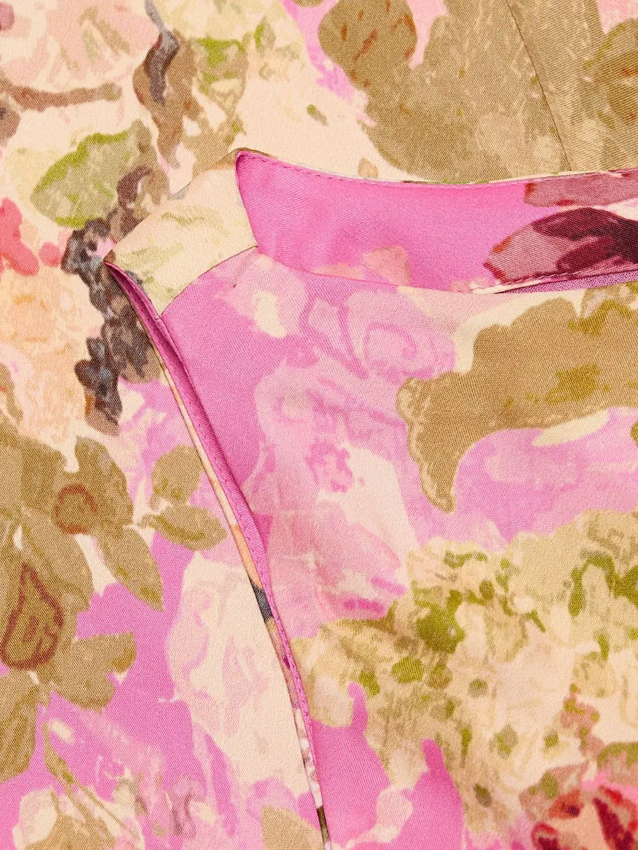 Hemant & Nandita Women's Floral Bais-Cut Maxi Dress - Pink | Thumbnail 7