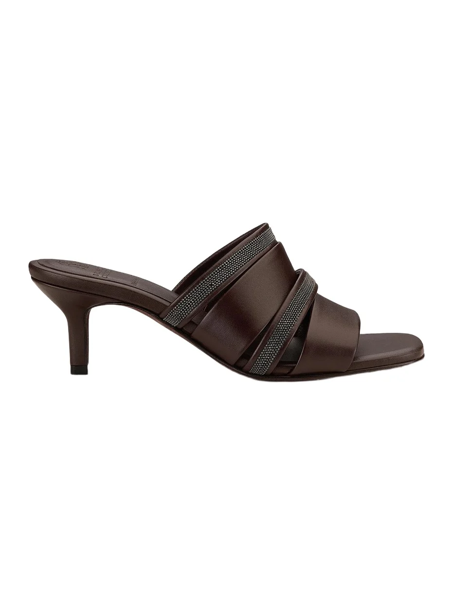 Women's Beaded Leather Mules Women's Beaded Leather Mules