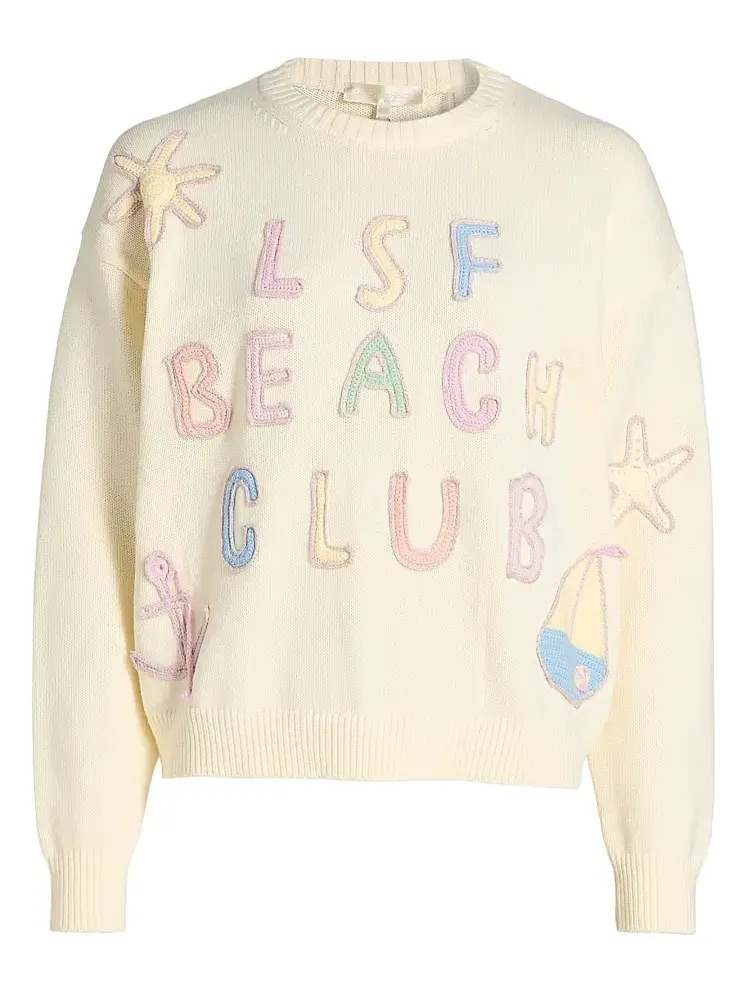 LoveShackFancy Women's Kora Cotton Pullover Sweater