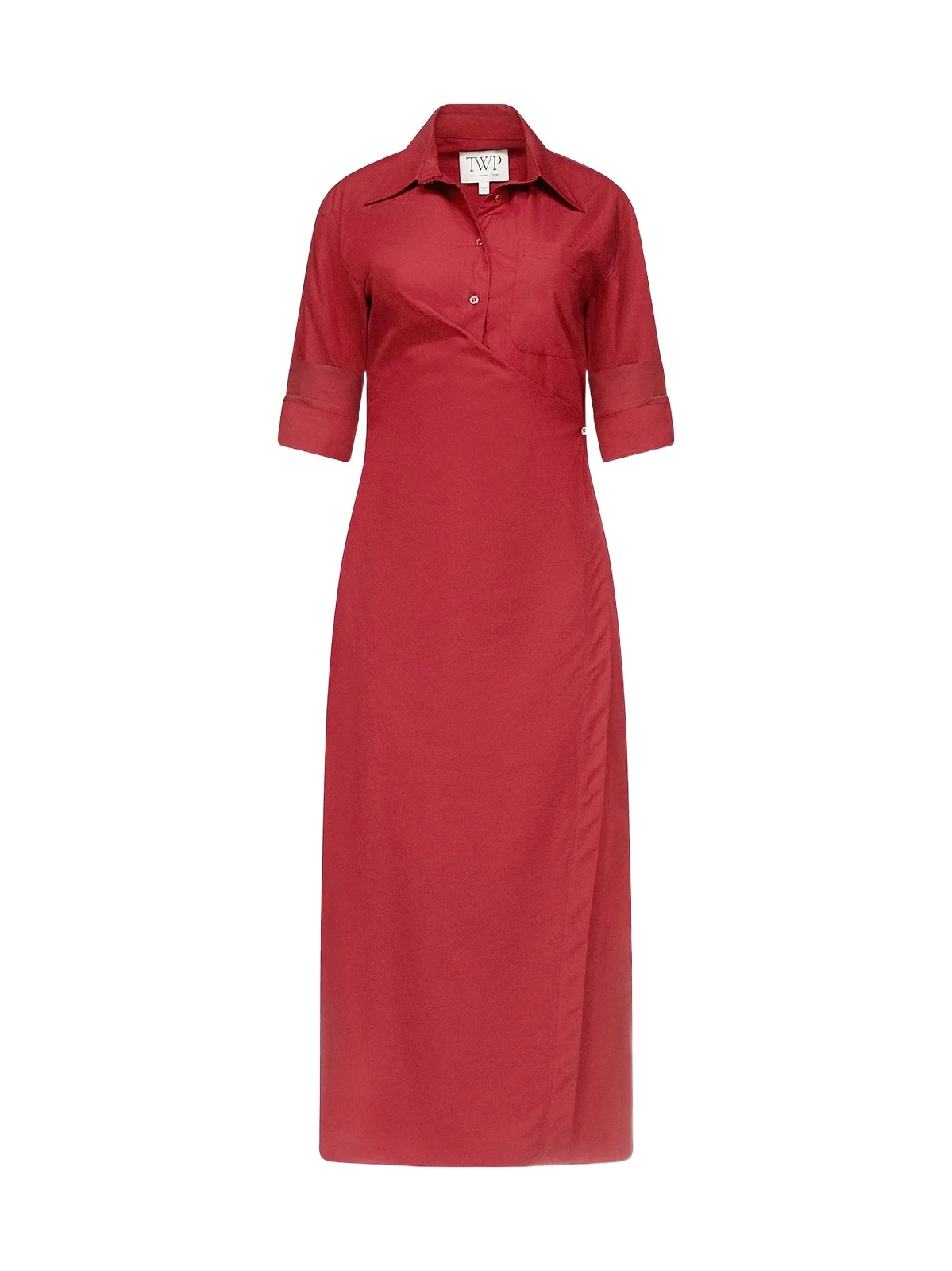 Women's New Earl Cotton Wrap-Style Maxi Shirtdress Women's New Earl Cotton Wrap-Style Maxi Shirtdress