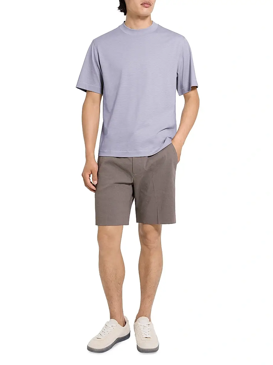 Theory Men's Striped Relaxed-Fit T-Shirt - Gray Lilac | Thumbnail 2 Theory Men's Striped Relaxed-Fit T-Shirt - Gray Lilac | Thumbnail 2