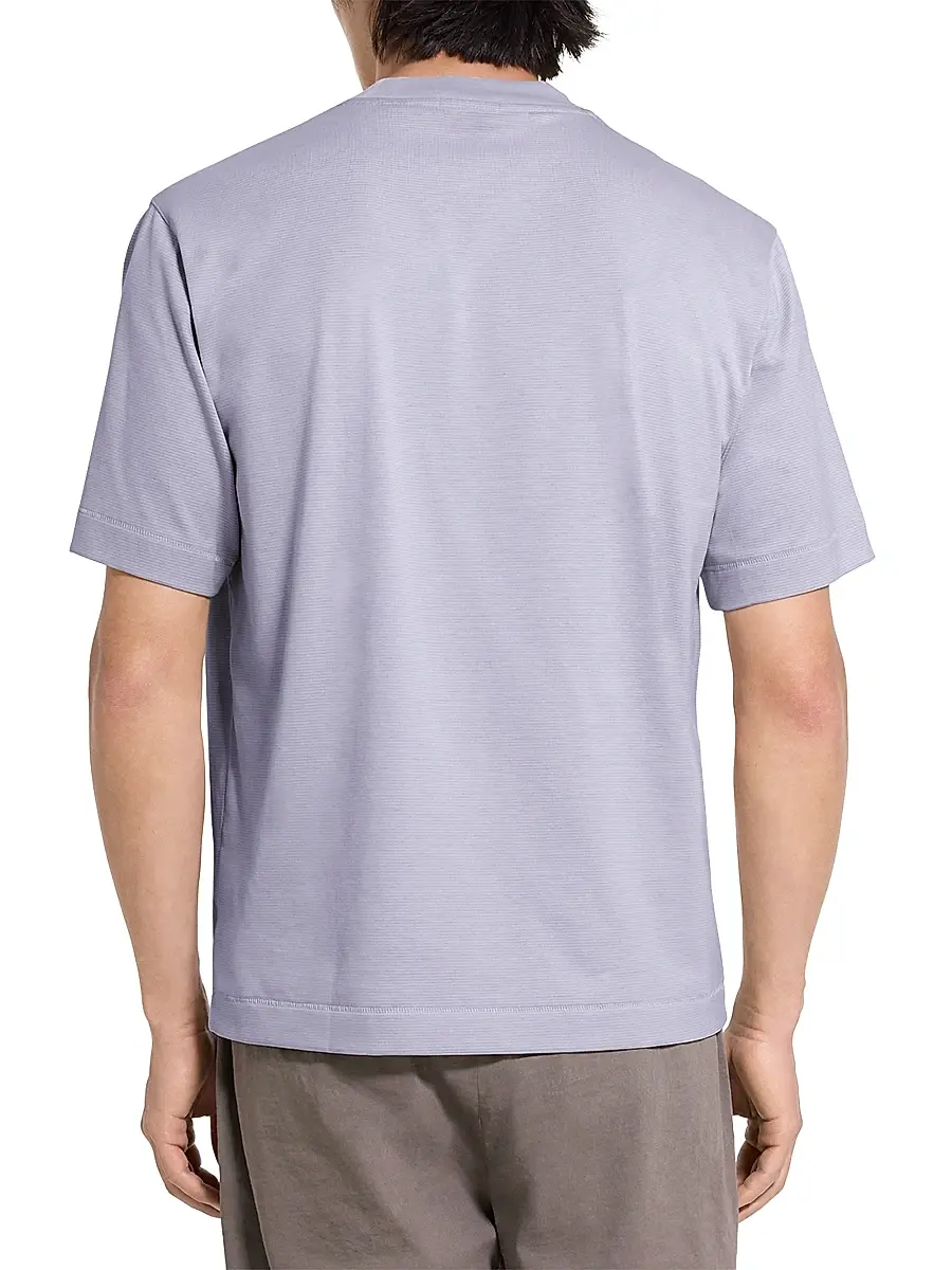 Theory Men's Striped Relaxed-Fit T-Shirt - Gray Lilac | Thumbnail 5 Theory Men's Striped Relaxed-Fit T-Shirt - Gray Lilac | Thumbnail 5