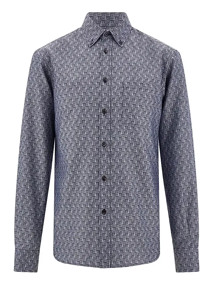 Men's Geometric Gancini Cotton Button-Down Shirt Men's Geometric Gancini Cotton Button-Down Shirt