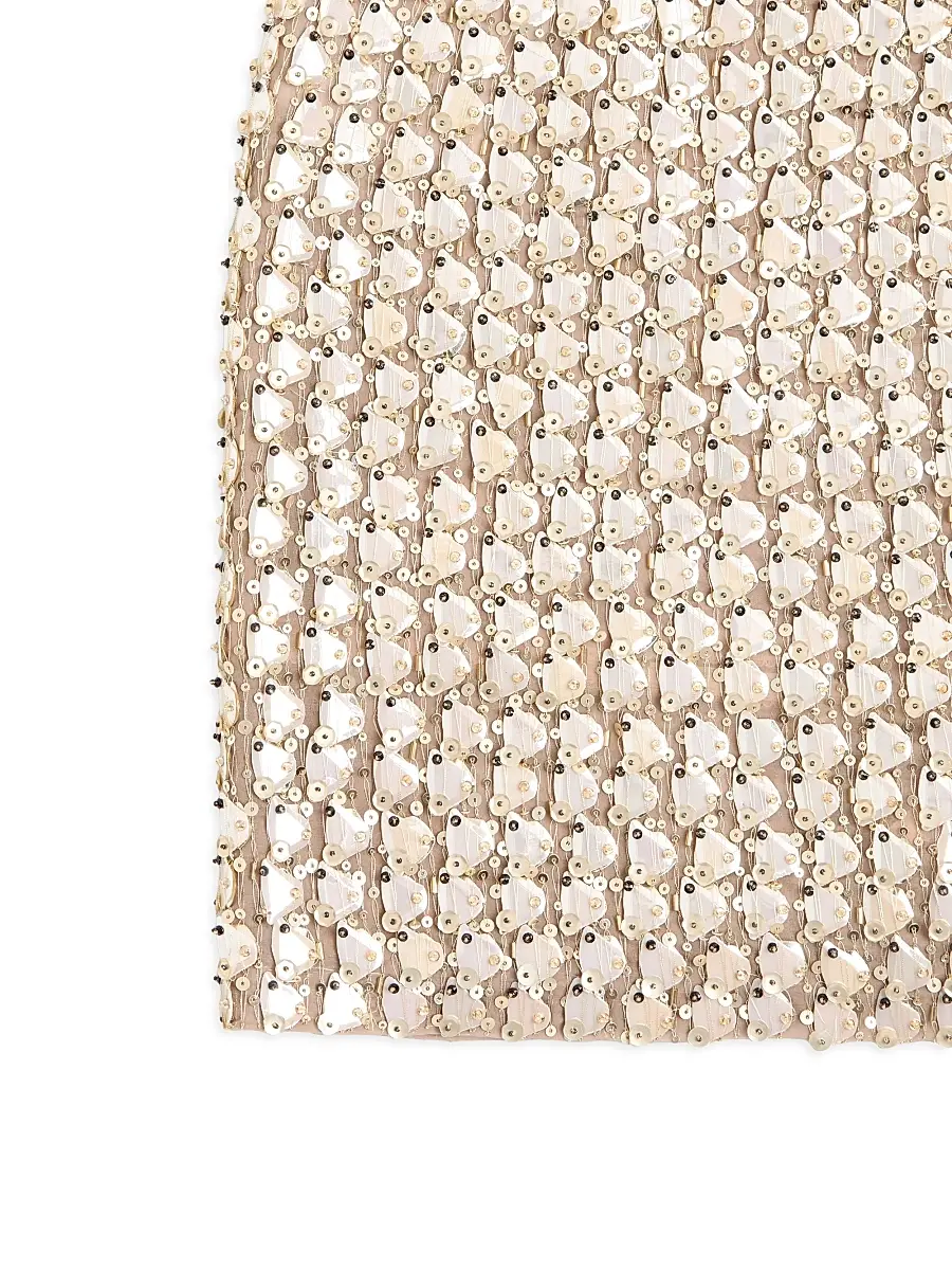 Valentino Women's Mini Skirt in Embroidered Organza - Silver | Thumbnail 6 Valentino Women's Mini Skirt in Embroidered Organza - Silver | Thumbnail 6