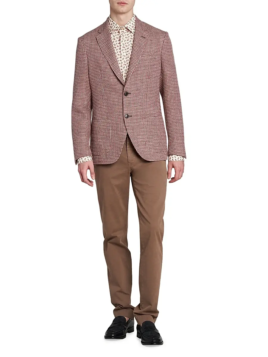 Etro Men's Multicolored Cotton-Linen Sport Coat | Thumbnail 2 Etro Men's Multicolored Cotton-Linen Sport Coat | Thumbnail 2