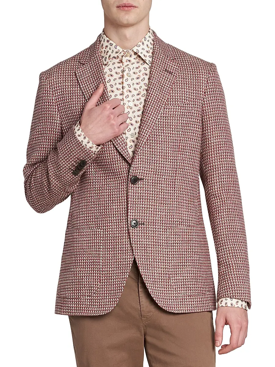 Etro Men's Multicolored Cotton-Linen Sport Coat | Thumbnail 3 Etro Men's Multicolored Cotton-Linen Sport Coat | Thumbnail 3