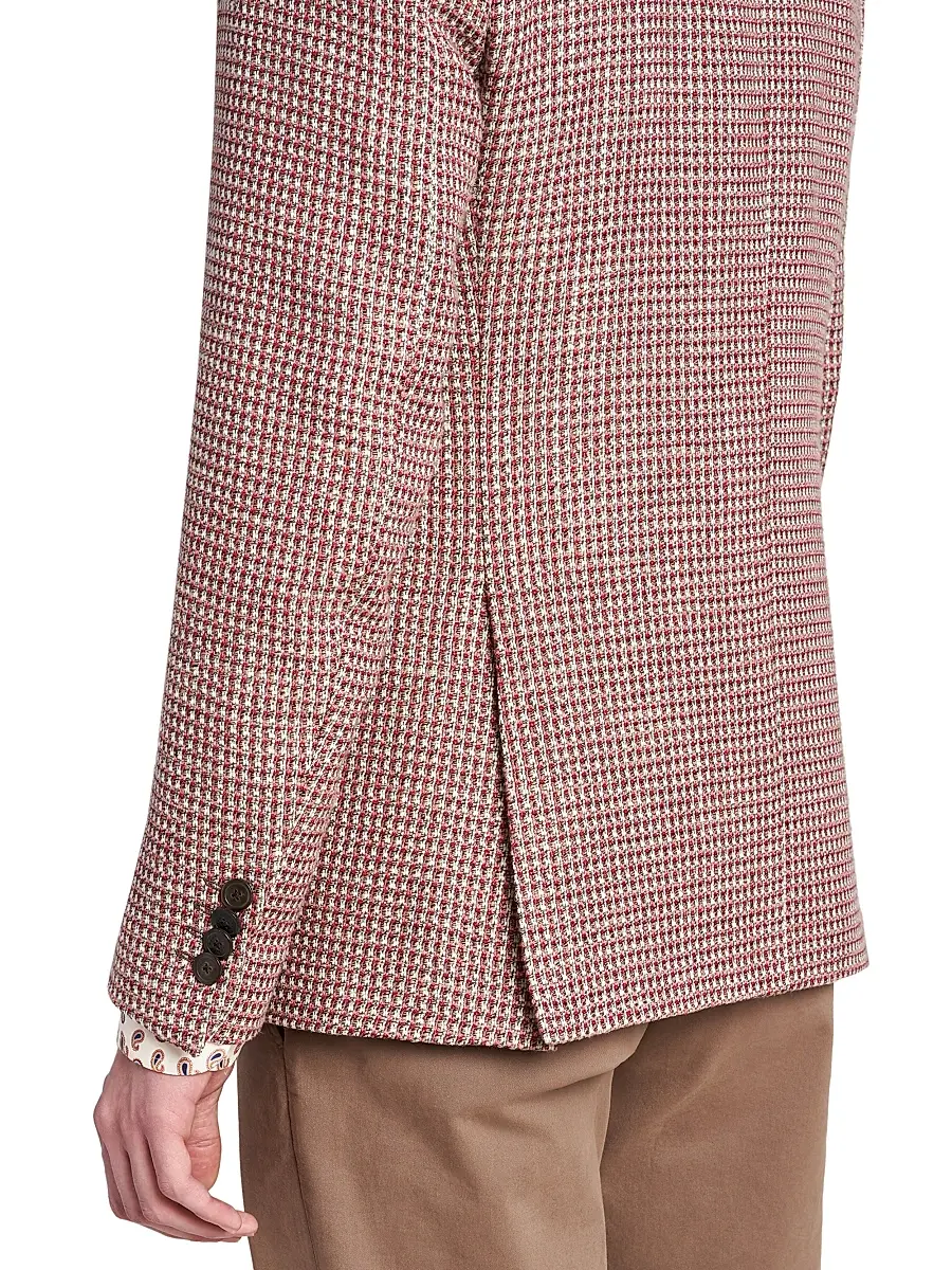 Etro Men's Multicolored Cotton-Linen Sport Coat | Thumbnail 6 Etro Men's Multicolored Cotton-Linen Sport Coat | Thumbnail 6