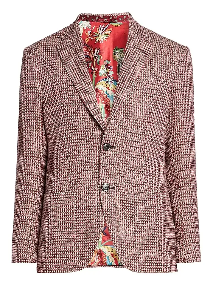 Etro Men's Multicolored Cotton-Linen Sport Coat