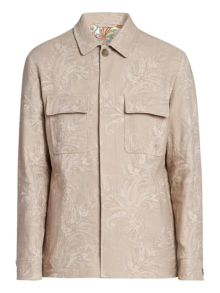 Men's Paisley Cotton-Linen Overshirt Men's Paisley Cotton-Linen Overshirt