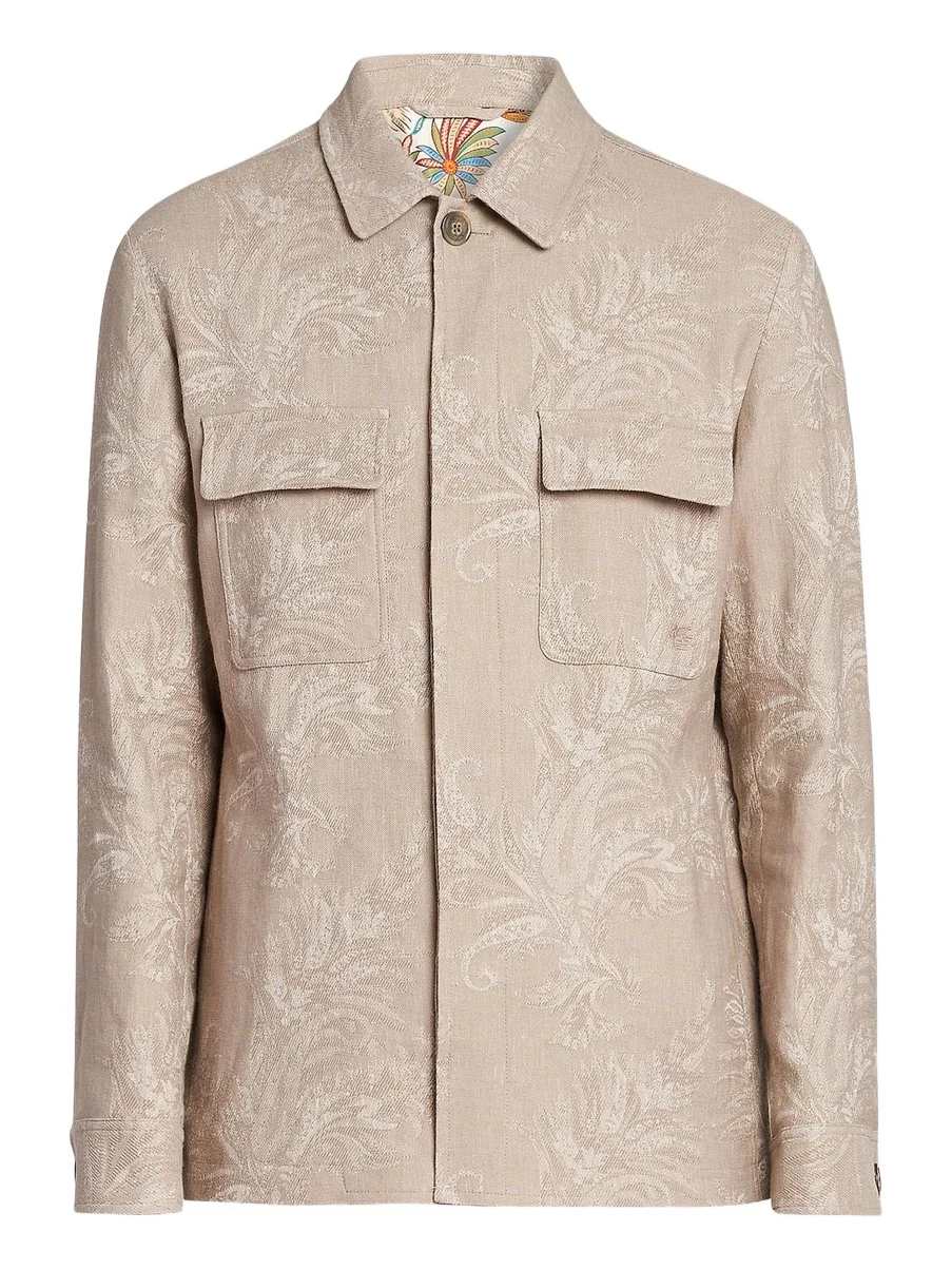 Etro Men's Paisley Cotton-Linen Overshirt