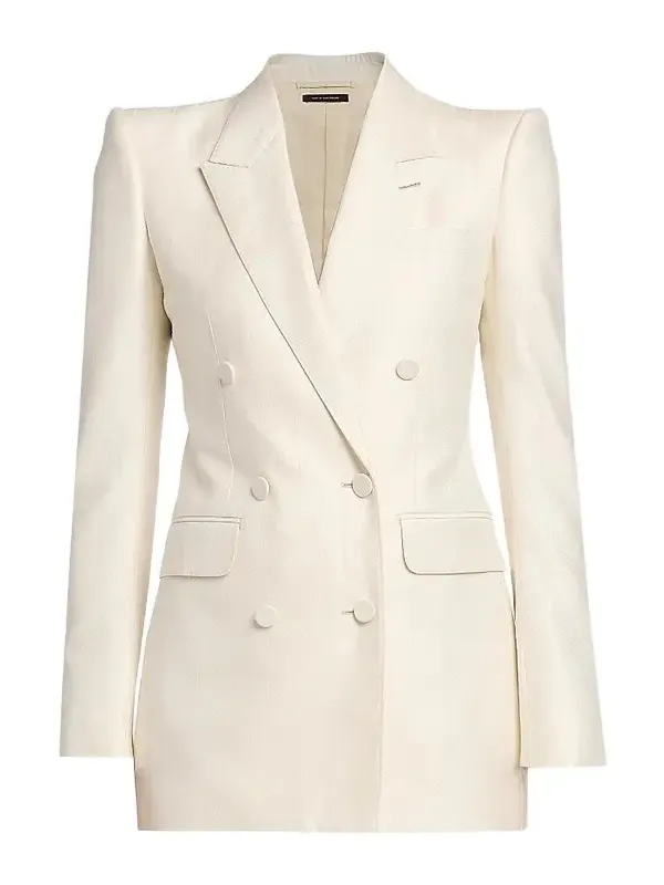 Women's Shadow Striped Wool-Silk Jacket Women's Shadow Striped Wool-Silk Jacket