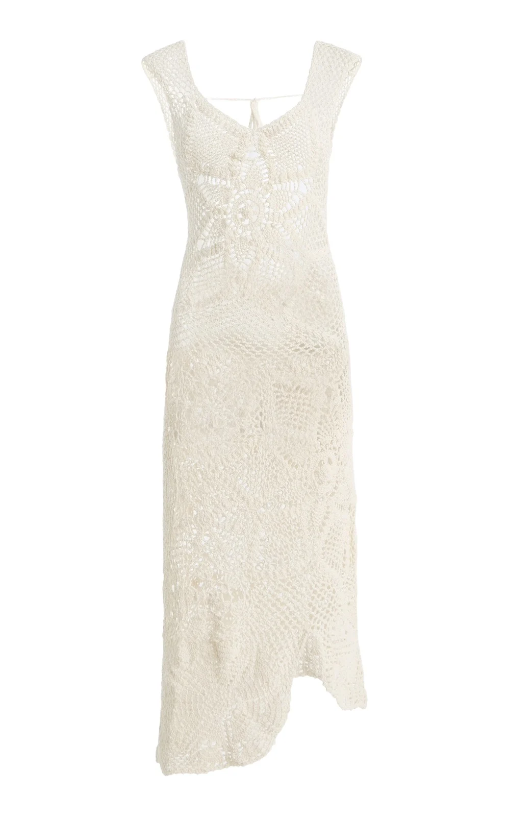 Crochet Asymmetrical Cotton Midi Dress Crochet Asymmetrical Cotton Midi Dress