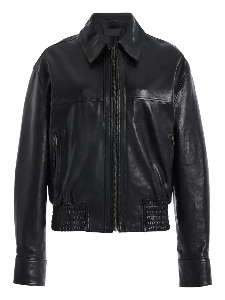 Nili Lotan Aime Leather Bomber Jacket