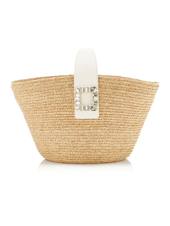 Viv Skate Raffia Top Handle Bag