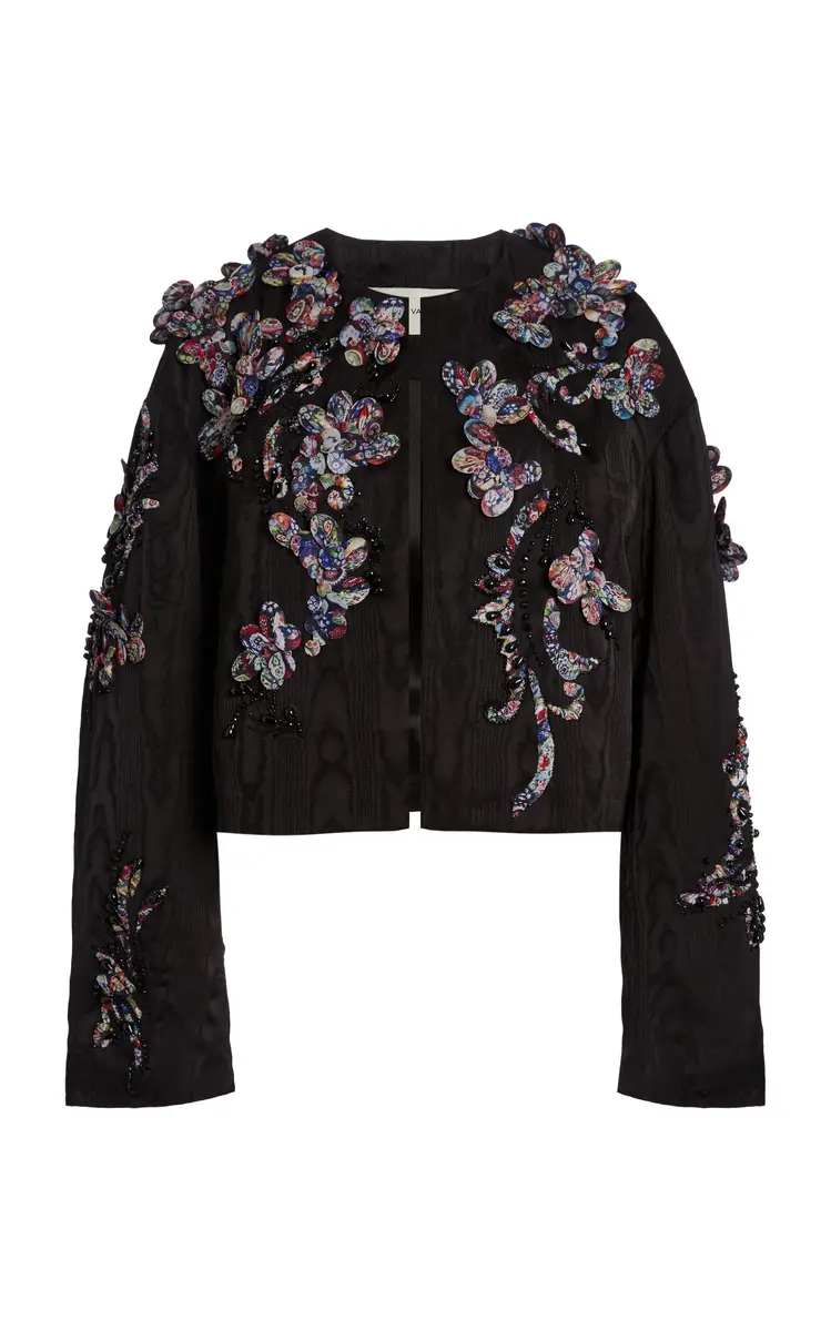 Dries Van Noten Vonda Embroidered Moiré Jacket