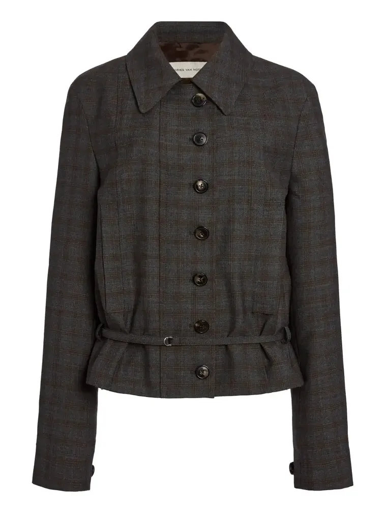 Dries Van Noten Valena Checked Wool Jacket