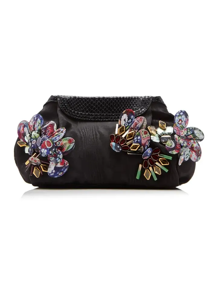 Dries Van Noten Blossom Embellished Jacquard Clutch