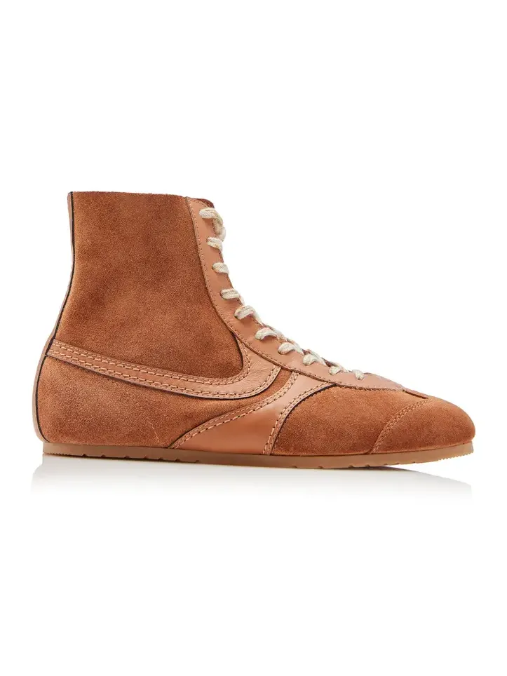 Dries Van Noten Leather-Trimmed Suede Sneakers