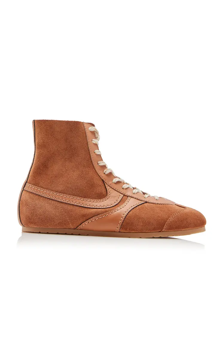 Leather-Trimmed Suede Sneakers Leather-Trimmed Suede Sneakers