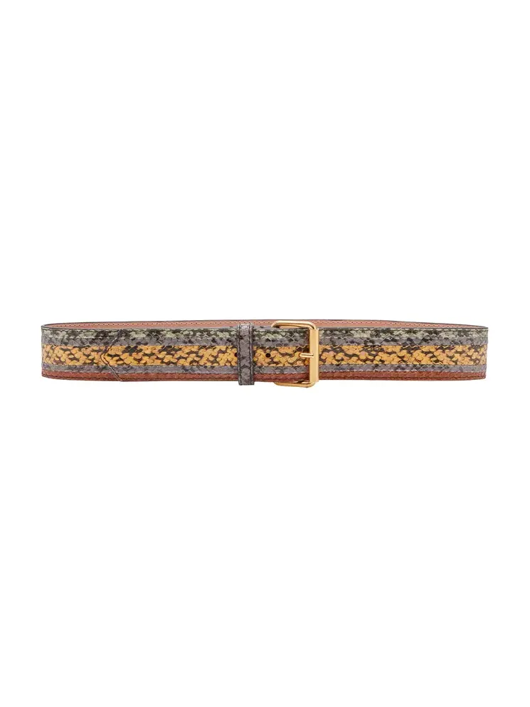 Dries Van Noten Snakeskin-Effect Leather Belt