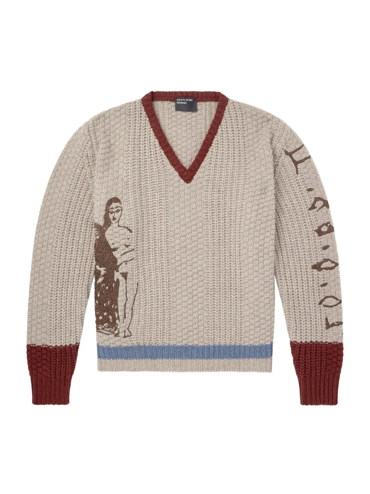 Enfants Riches Déprimés Nu Sur Papier (IV) Embroidered Cashmere Sweater - Men