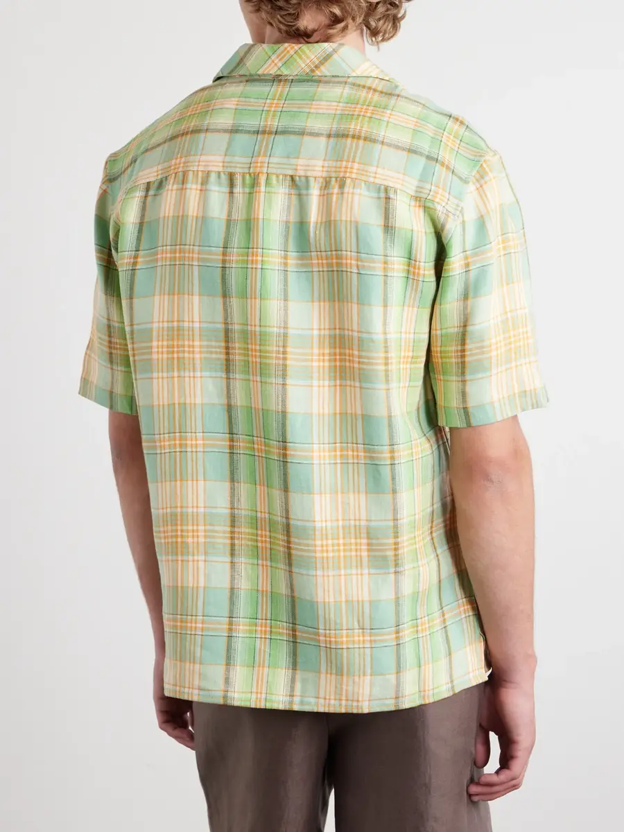 God’s True Cashmere Convertible-Collar Checked Linen Shirt - Men | Thumbnail 4 God’s True Cashmere Convertible-Collar Checked Linen Shirt - Men | Thumbnail 4