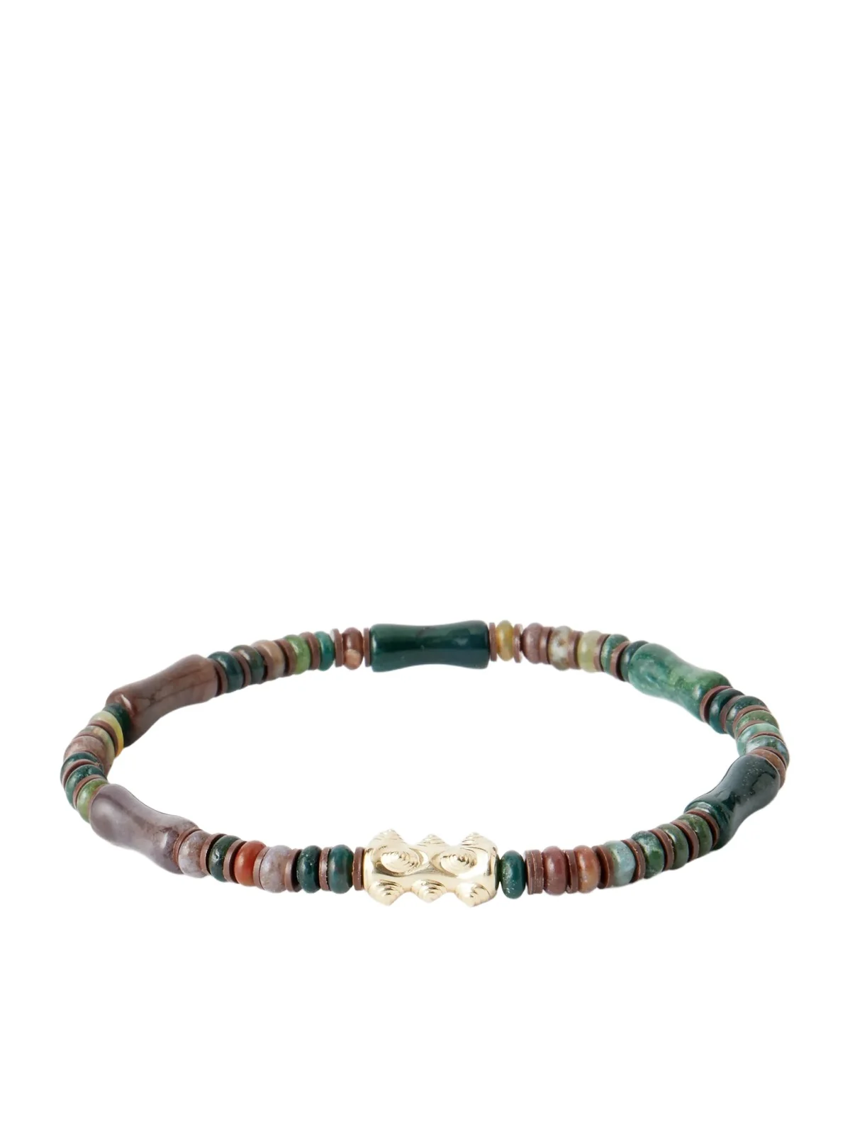 14-Karat Gold Agate Beaded Bracelet - Men