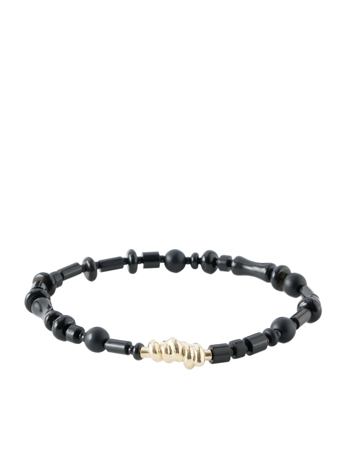 14-Karat Gold Agate Beaded Bracelet - Men 14-Karat Gold Agate Beaded Bracelet - Men