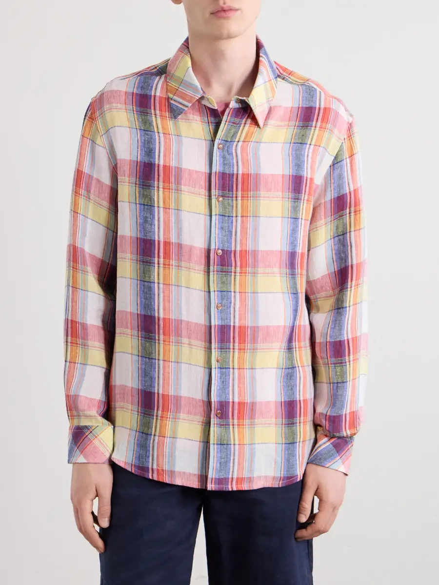 God’s True Cashmere Daybreak Checked Linen Shirt - Men | Thumbnail 3 God’s True Cashmere Daybreak Checked Linen Shirt - Men | Thumbnail 3