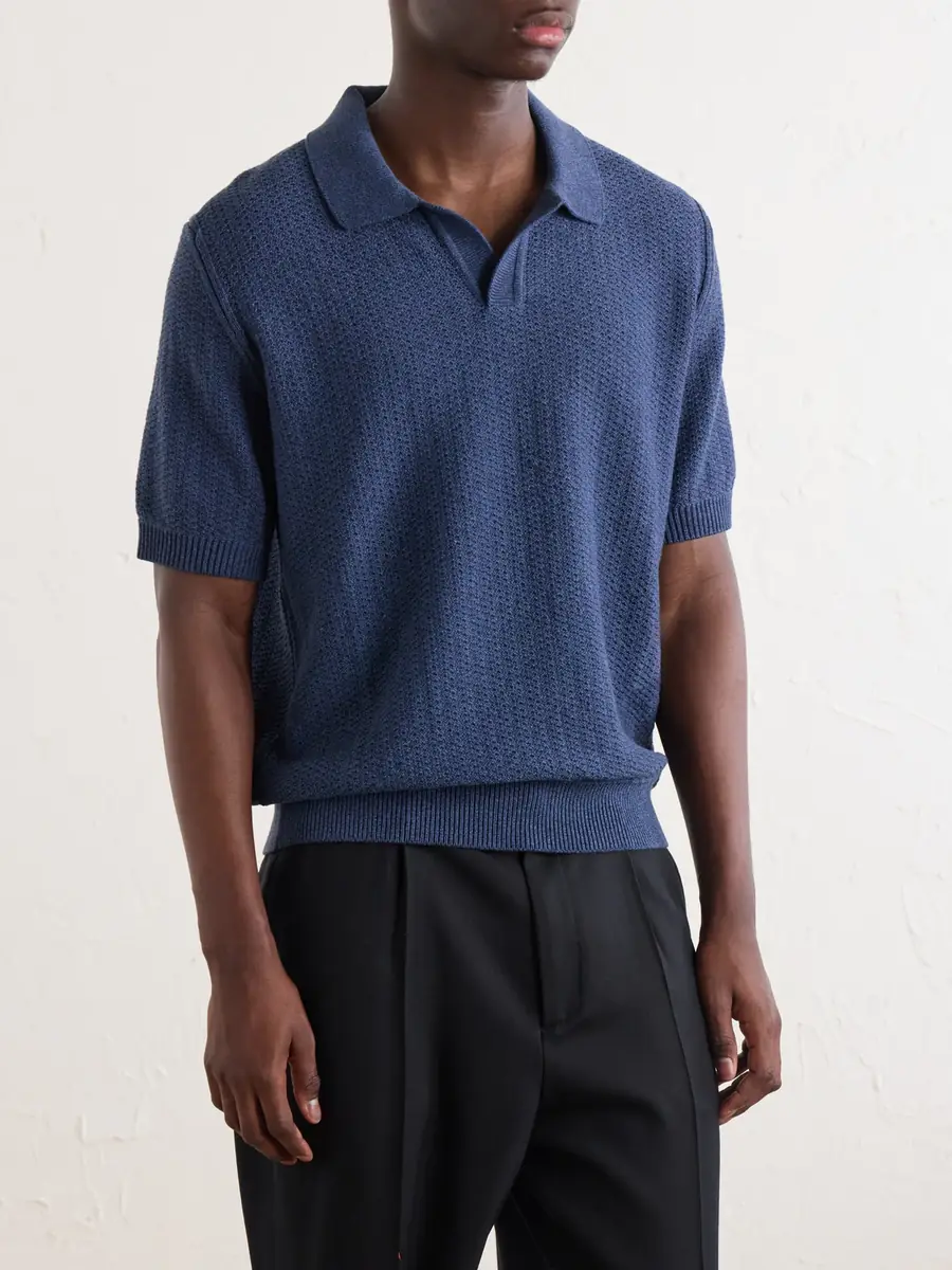 Sunspel Vintage Cotton-Mesh Polo Shirt - Men | Thumbnail 3 Sunspel Vintage Cotton-Mesh Polo Shirt - Men | Thumbnail 3