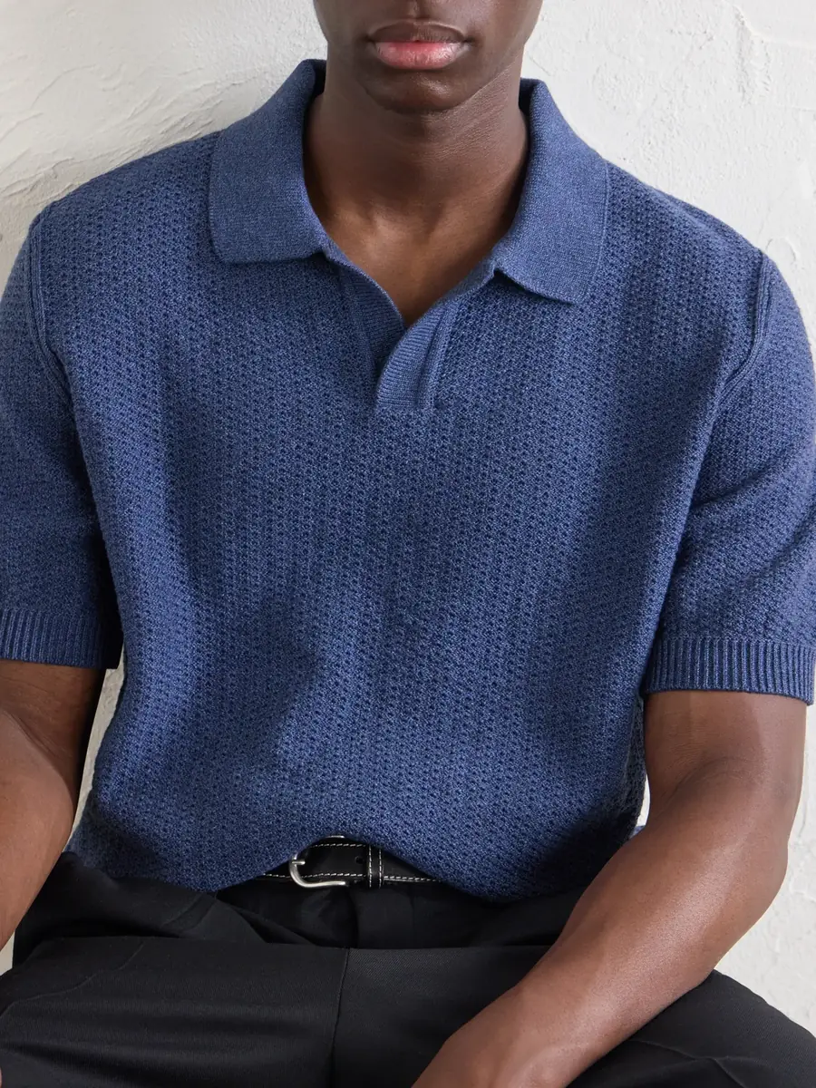 Sunspel Vintage Cotton-Mesh Polo Shirt - Men | Thumbnail 5 Sunspel Vintage Cotton-Mesh Polo Shirt - Men | Thumbnail 5