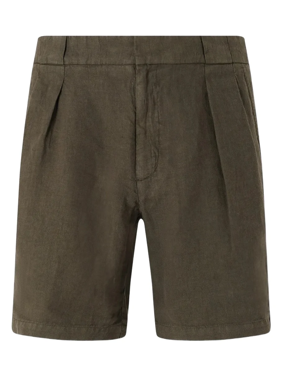 Straight-Leg Pleated Linen Shorts - Men